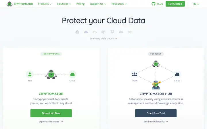 Cryptomator 网站截图
